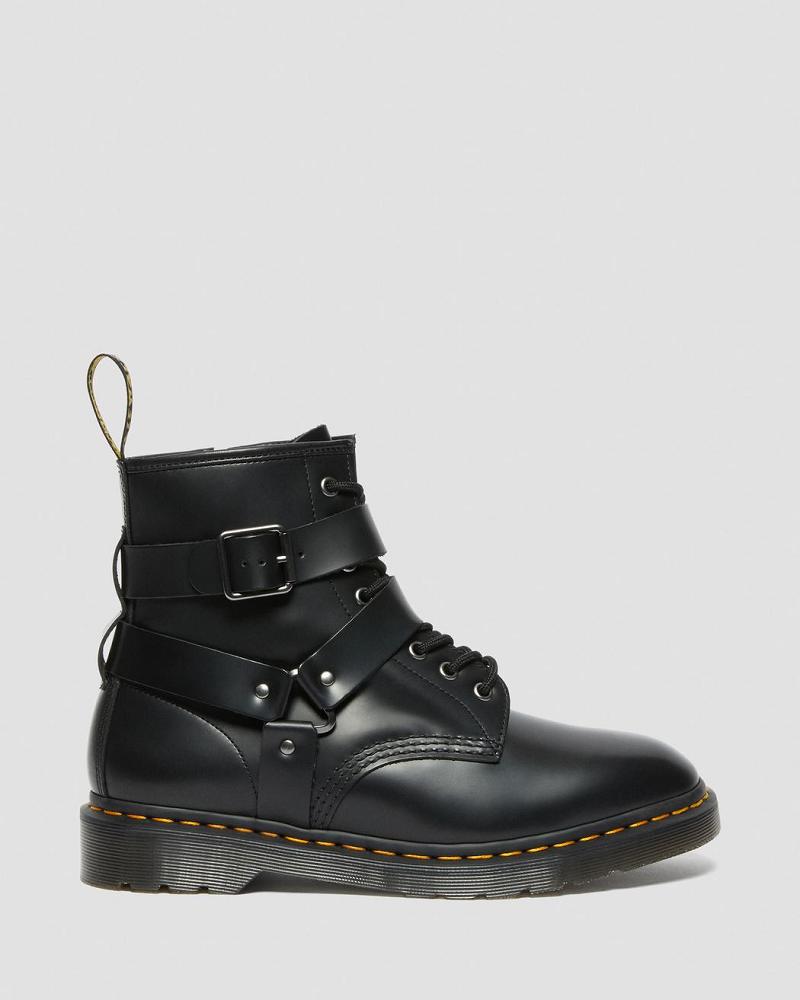 Dr Martens Cristofor Læder Harness Snørestøvler Dame Sort | DK 218EBC